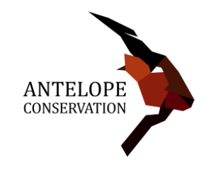 A logo for antelope conservation featuring a picture of an antelope's head